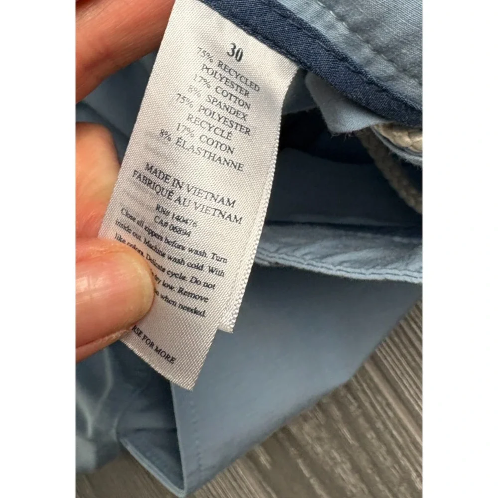 Faherty All Day Shorts Blue Mens Size 30 Inseam 7 Stretch Chino Flat Front